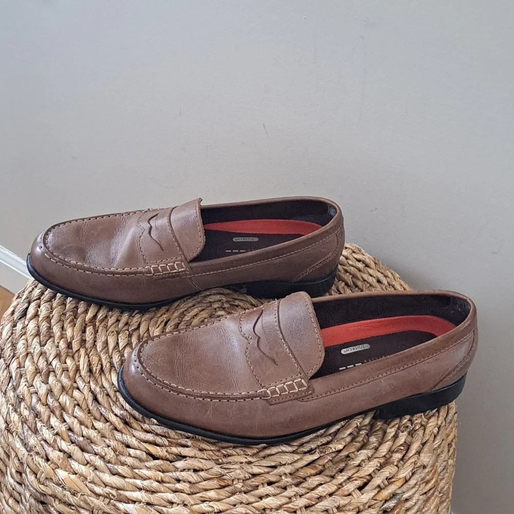 Rockport Mens Classic Comfort Brown Leather Penny Loafers‎ Padded Sz. 10